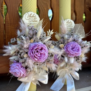 Set lumanari cununie , Accesorii nunta, Materiale decor pentru nunta, Lumanari de nunta si suport lumanari, Aranjament de flori, ARTYNOS