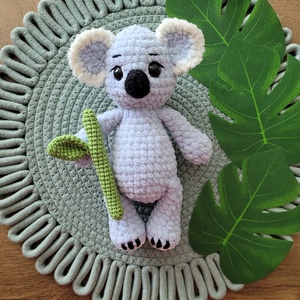 Koala crosetat, 22cm, fir tip catifea, Jucarii si echipamente pentru copii, Plusuri, Figurine de plus, Crosetat, Cusatura, ARTYNOS