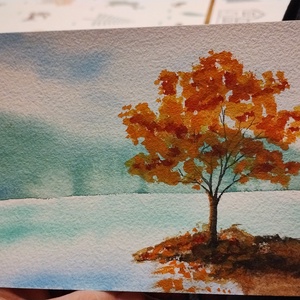Peisaj pictura watercolor , Arte vizuale si accesorii , Picturi, Picturi in tehnica mixta, Pictura, ARTYNOS