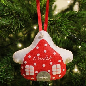 Casuta cu acoperis turtit si cu mesaj - ornament - Artynos.ro