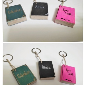 Breloc carte, Geanta si husa, Accesorii genti, Breloc, Obiecte pictate, Prelucrarea lemnului, ARTYNOS