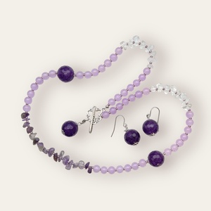 Set handmade pietre semipretioase Violet reversibil - Artynos.ro