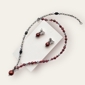 Set handmade cu pietre semipretioase Fluture dragut - Artynos.ro
