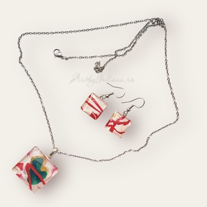 Set handmade cu sticla pictata Inima verde - Artynos.ro