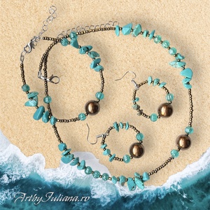 Colier handmade cu pietre semipretioase Plaja in Fuerteventura - Artynos.ro