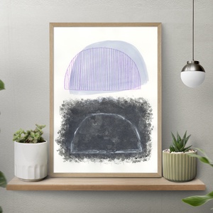 Print Acuarela pe hartie acuarela cadou inedit print abstract violet decoratiune interioara design interior poster alb, Casa & Stil de viata, Accesorii pentru decorat casa, Picturi murale, Postere, Fotografie, grafica, desen, ilustratie, Pictura, ARTYNOS