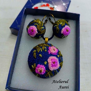 Set bijuterii cu broderie manuala, Bijuterii, Seturi de bijuterii, Broderie, ARTYNOS