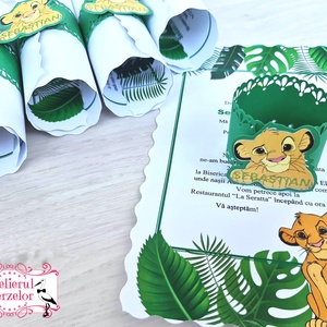 Invitatii botez baieti jungla leu - Artynos.ro