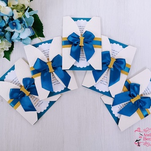 Invitatii botez baieti cu initiala Royal Blue - Artynos.ro