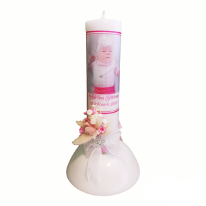 Lumanare botez 25x7 cm imprimata cu poza , Jucarii si echipamente pentru copii, Daruri de botez, Lumanare si fabricarea lumanarilor, ARTYNOS