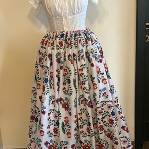Fusta folclorica cu motive Kalocsa  evazata, pentru dans popular, costum traditional, arta populara, Imbracaminte si moda, Haine dama, Fusta dama, Cusatura, ARTYNOS