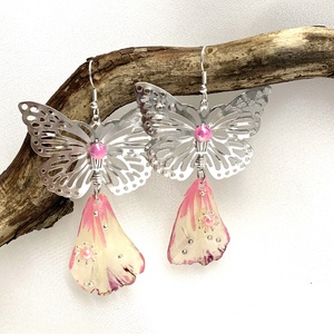 cercei handmade unicat din rasina si flori naturale 00118 - Artynos.ro