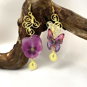 cercei handmade unicat din rasina 00515 - Artynos.ro