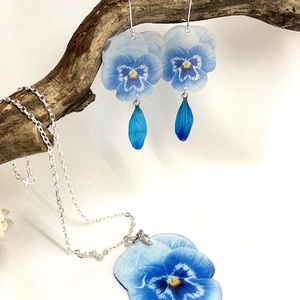 Set  bijuterii handmade unicat din rasina si flori naturale  00522 - Artynos.ro