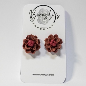 Cercei Handmade Lut Polimeric Bloom Umber - Studs - Artynos.ro