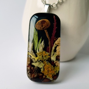 Colier handmade Pandantiv barbati unicat pandantiv unisex medalion botanic cadou pentru el sot iubit iubitor natura - Artynos.ro