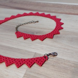 Zigzag mare (rosu), Bijuterii, Coliere, Coliere de perle, , ARTYNOS