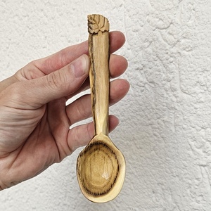 Lingurita Din Lemn cu Frunzulita pentru Cafea,Ceai sau Decor, Casa & Stil de viata, Accesorii pentru echipamente de bucatarie, Accesorii de servire, Boluri si farfurii din lemn, bol de servire, Sculptura, Prelucrarea lemnului, ARTYNOS