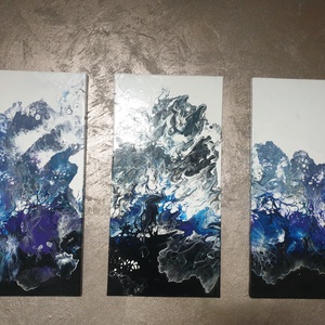 Tablou canvas Valuri imaginare, Arte vizuale si accesorii , Picturi, Pictura acrilica, Pictura, ARTYNOS