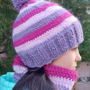 Set din lana merinos, Imbracaminte si moda, Esarfe, palarii, fularuri, Caciula, Impletitura, ARTYNOS