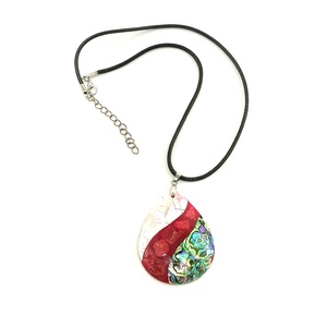 Colier cu paua shell, sidef si coral - Artynos.ro