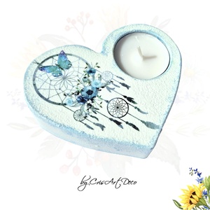 Suport decorativ pentru lumanare - dreamcatcher 114416, Casa & Stil de viata, Lumanari, parfumuri, arome, Suport lumanari, Decoupage, transfer si tehnici servetel, Pictura, ARTYNOS