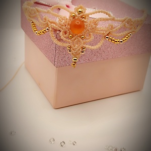 Colier micro macrame tiara cu cristal semipretios - Artynos.ro