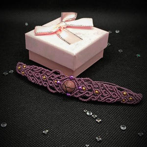 Bratara micro macrame Rodonit  - Artynos.ro