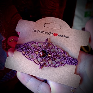 Bratara micromacrame cu cristal Ochi de Tigru  - Artynos.ro