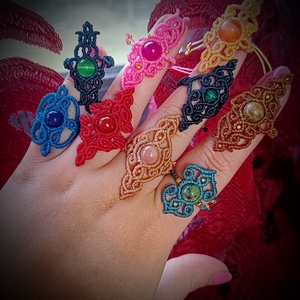 Inele Boho Micromacrame Cu Piatra Semipretioasa  - Artynos.ro