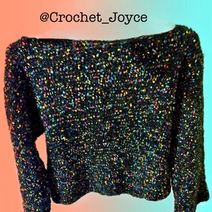 Black Colorful Jersey , Imbracaminte si moda, Haine dama, Bluze dama, Crosetat, ARTYNOS