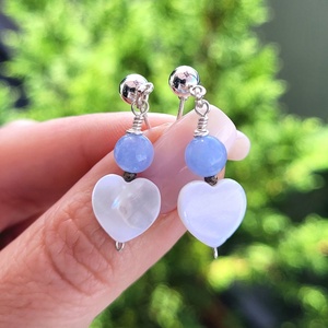 Cercei argintati PEARLY HEARTS - Artynos.ro