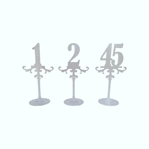 Set numere de masa din lemn 1-45 pentru evenimente - argintiu - 25cm, Accesorii nunta, Materiale decor pentru nunta, Decoratiuni pentru masa de nunta , Prelucrarea lemnului, ARTYNOS