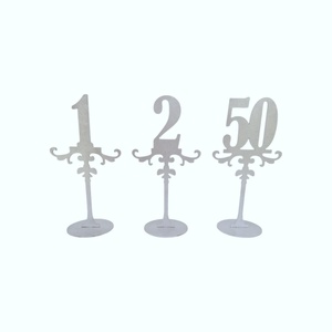 Set numere de masa din lemn 1-50 pentru nunta - argintiu - 25cm, Accesorii nunta, Materiale decor pentru nunta, Decoratiuni pentru masa de nunta , Prelucrarea lemnului, ARTYNOS
