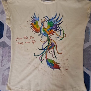 Tricou pictat manual , Imbracaminte si moda, Haine dama, Tricou si top de dama, Pictura, ARTYNOS