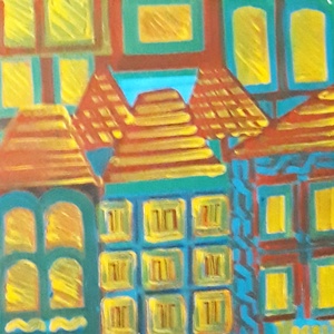 Din seria Sate 3, Arte vizuale si accesorii , Picturi, Pictura acrilica, Pictura, ARTYNOS