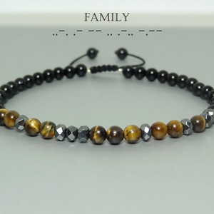 Bratara barbati/unisex cu mesaj in Codul Morse Family. - Artynos.ro