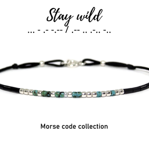 Bratara cod morse Stay Wild / Bratari personalizate. - Artynos.ro