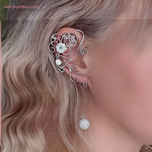 Cercei ear wrap de Mireasa Elven Elegance - Artynos.ro