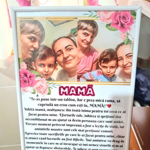 Tablou personalizat Mama sau persoana draga, Casa & Stil de viata, Echipament pentru camera copiilor, Tablouri de camera pentru copii, Aranjament de flori, Fotografie, grafica, desen, ilustratie, ARTYNOS