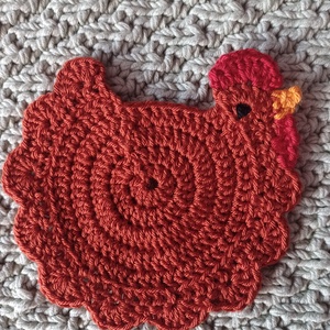 Suport de pahar coaser gaina, Casa & Stil de viata, Accesorii pentru echipamente de bucatarie, Accesorii de servire, Suporturi pahare, Crosetat, ARTYNOS