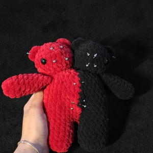 Jucarie crosetata ursulet in 2 culori cu 2 capete, Jucarii si echipamente pentru copii, Plusuri, Figurine de plus, Crosetat, ARTYNOS
