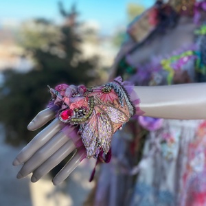 Manseta boema Summer Love, Bijuterii, Bratari, Bratara cu margele, Broderie, Cusatura, ARTYNOS