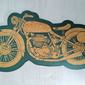 Motocicleta , Casa & Stil de viata, Accesorii pentru decorat casa, Decoratiuni de pereti, decoratiuni suspendate, Placa decorativ, Prelucrarea lemnului, ARTYNOS