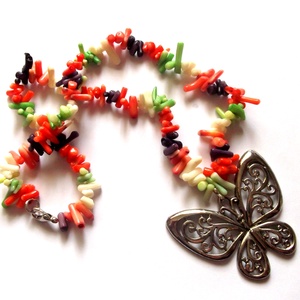 colier cu coral multicolor 43749 - Artynos.ro