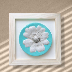 Basorelief Crizantema, Casa & Stil de viata, Accesorii pentru decorat casa, Picturi murale, Panouri si tablouri, panouri decorative, Lucrare cu argila, Obiecte pictate, ARTYNOS