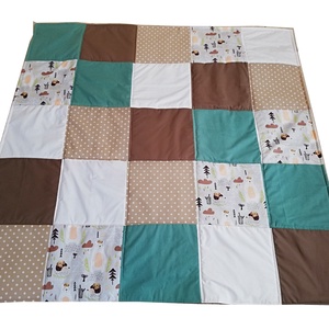 Covoras Patchwork, Animalute Verde-Maro, Jucarii si echipamente pentru copii, Jucarii bebelusi, Covoras de joaca, , ARTYNOS