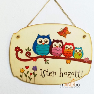 Tablita pirogravata personalizabila cu bufnite , Casa & Stil de viata, Accesorii pentru decorat casa, Decoratiuni de pereti, decoratiuni suspendate, Decoratiuni suspendate, Gravare, pirogravura, Prelucrarea lemnului, ARTYNOS