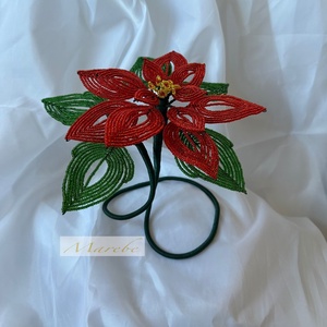 Craciunita realizata manual din margele , Accesorii de Craciun, Decoratiuni de Craciun de casa, Decoratiuni pentru casa de Craciun, Aranjament de flori, Altele, ARTYNOS