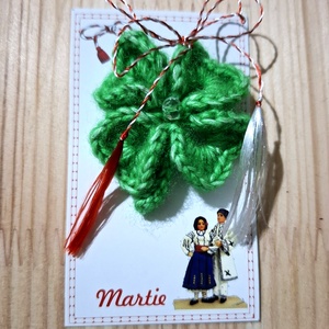 Martisor Trifoi cu 4 foi - bumbac - Artynos.ro